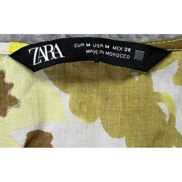 Zara Womens Long Sleeve Twist Front Crop Top Medium Paisley Boho V Neck Fitted - Picture 3 of 11